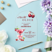 Chic A Tini Bit Older Cherry Martini 45th Birthday Acryl Uitnodigingen (Insitu (Huwelijk))