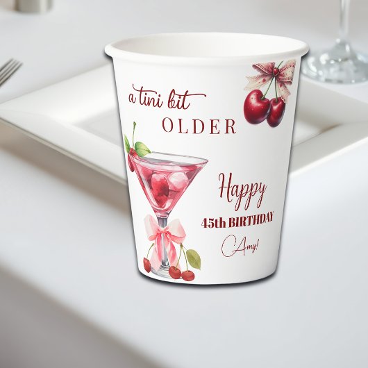 Chic A Tini Bit Older Cherry Martini 45th Birthday Papieren Bekers