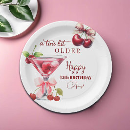 Chic A Tini Bit Older Cherry Martini 45th Birthday Papieren Bordje