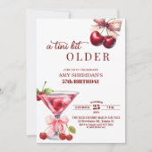 Chic A Tini Bit Older Cherry Martini 57th Birthday Kaart (Voorkant)