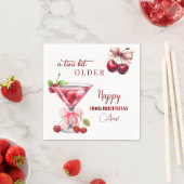 Chic A Tini Bit Older Cherry Martini 80ste Verjaar Servet (Insitu)