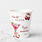 Chic A Tini Bit Older Cherry Martini 85th Birthday Papieren Bekers (Voorkant)