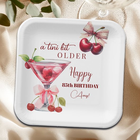 Chic A Tini Bit Older Cherry Martini 85th Birthday Papieren Bordje