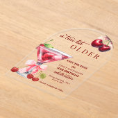 Chic A Tini Bit Older Cherry Martini 95th Birthday Acryl Uitnodigingen (Laagn)