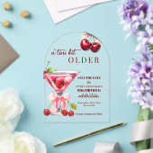Chic A Tini Bit Older Cherry Martini 95th Birthday Acryl Uitnodigingen (Insitu (Huwelijk))