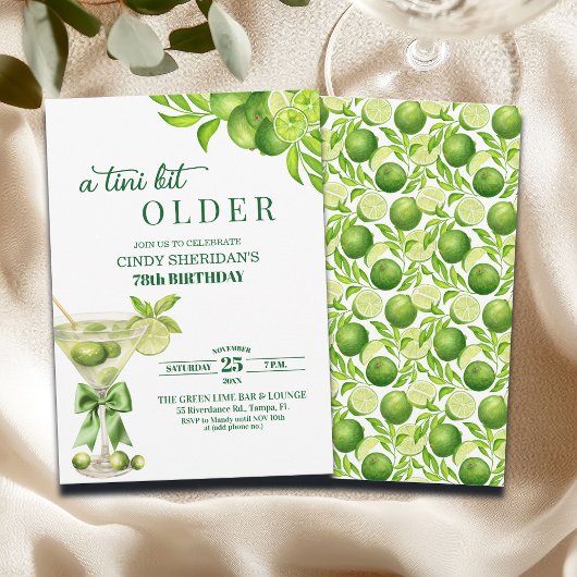 Chic A Tini Bit Older Lime Martini 78th Birthday Kaart