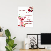 Chic A Tini Bit Ouder Cherry Martini 84ste Verjaar Poster (Thuiskantoor)