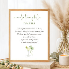 Chic A TIni Eén Baby Shower Late Night Luiers Poster