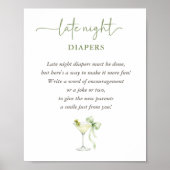 Chic A TIni One Baby Shower Late Night Diapers Poster (Voorkant)