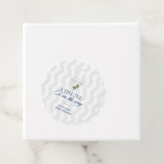 Chic a tini one boy baby shower bedankjes labels (In situ)