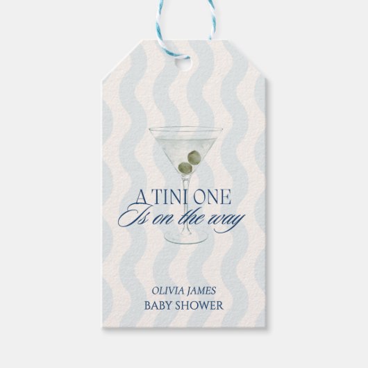 Chic a tini one boy baby shower cadeaulabel (Voorkant)