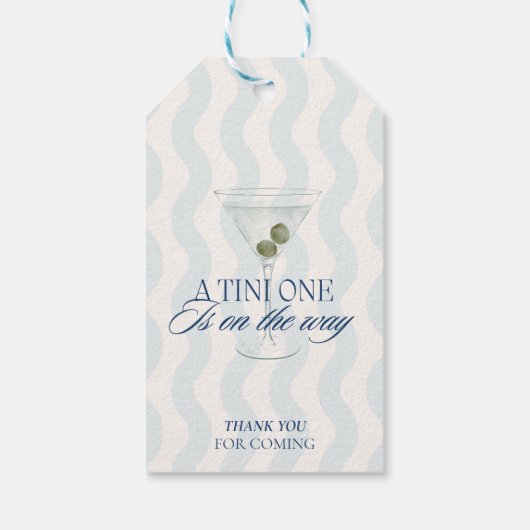 Chic a tini one boy baby shower cadeaulabel (Achterkant)