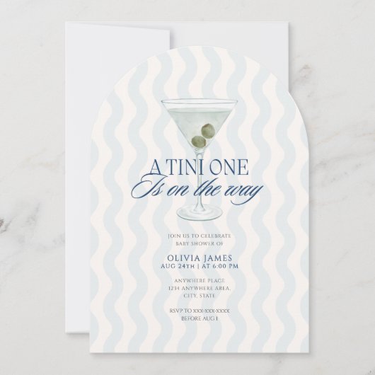 Chic a tini one boy baby shower kaart (Voorkant)