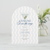 Chic a tini one boy baby shower kaart (Staand voorkant)