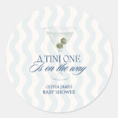 Chic a tini one boy baby shower ronde sticker (Voorkant)