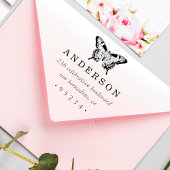 Chic Aangepast Gepersonaliseerd Vlinderretouradres Zelfinktende Stempel