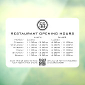 Chic aangepaste openingsuren lunch diner restauran raamsticker (Vel 3)