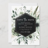 Chic Aardige Waterverf Sage Green Wedding Save The Date (Voorkant)