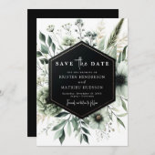 Chic Aardige Waterverf Sage Green Wedding Save The Date (Voorkant / Achterkant)