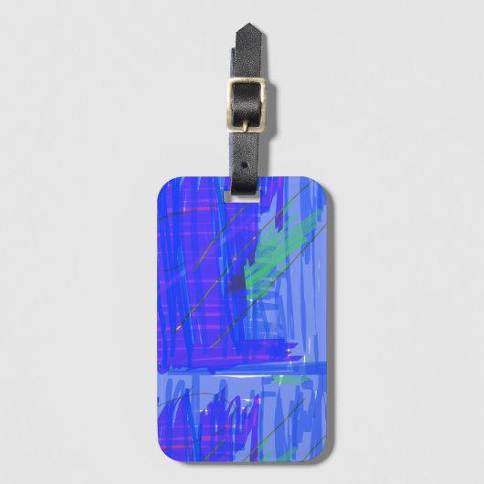 Chic Abstract Blue Bagagelabel (Voorkant (verticaal))