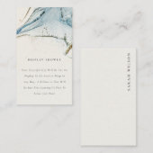 Chic Abstract Blue Gold Beach Display Baby shower Informatiekaartje (Voorkant / Achterkant)