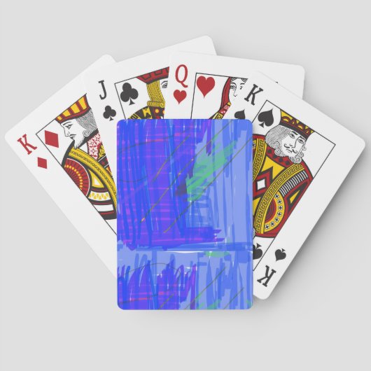 Chic Abstract Blue Pokerkaarten (Achterkant)