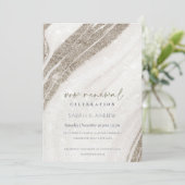 Chic Abstract Bord Gold Marble Agate Gelofte Verni Kaart (Staand voorkant)