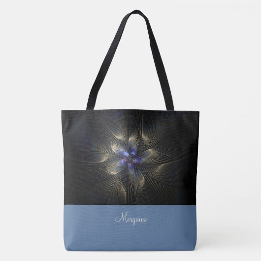 Chic Abstract Fractal Monogrammed Canvas tas (Voorkant)