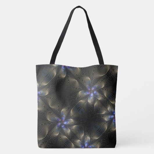 Chic Abstract Fractal Monogrammed Canvas tas (Achterkant)