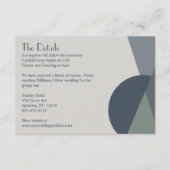 Chic Abstract Geometric Sage Navy Dusty Blue Informatiekaartje (Voorkant)