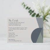 Chic Abstract Geometric Sage Navy Dusty Blue Informatiekaartje (Staand voorkant)