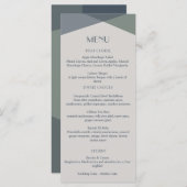 Chic Abstract Geometric Sage Navy Dusty Blue Menu (Voorkant / Achterkant)