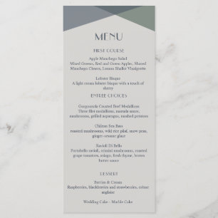 Chic Abstract Geometric Sage Navy Dusty Blue Menu