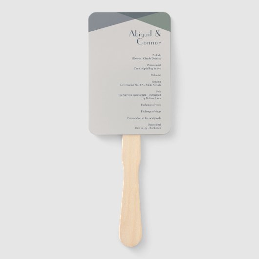 Chic Abstract Geometric Sage Navy Dusty Blue Prog Handwaaier (Voorkant)