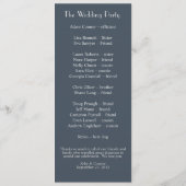 Chic Abstract Geometric Sage Navy Dusty Blue Programmakaart (Achterkant)