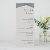 Chic Abstract Geometric Sage Navy Dusty Blue Programmakaart (Staand voorkant)