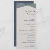 Chic Abstract Geometric Sage Navy Dusty Blue Programmakaart (Voorkant / Achterkant)