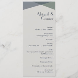 Chic Abstract Geometric Sage Navy Dusty Blue Programmakaart