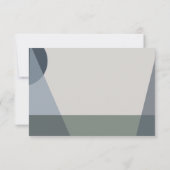 Chic Abstract Geometric Sage Navy Dusty Blue RSVP Kaartje (Achterkant)