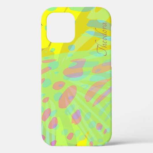Chic Abstract Gold Butterfly Geel Violet Case-Mate iPhone Case (Achterkant)