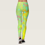 Chic Abstract Gold Butterfly Geel Violet Leggings (Achterkant)