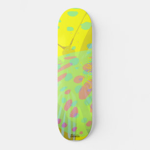 Chic Abstract Gold Butterfly Geel Violet Persoonlijk Skateboard