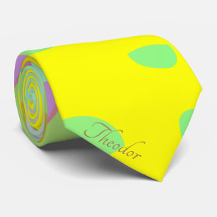 Chic Abstract Gold Butterfly Yellow Violet Patroon Stropdas