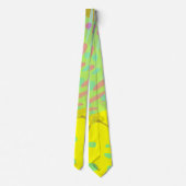 Chic Abstract Gold Butterfly Yellow Violet Patroon Stropdas (Achterkant)