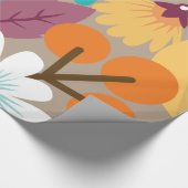 Chic Abstract Gold Leaf Colorful Flower Cadeaupapier (Hoek)