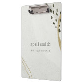 Chic Abstract Ivory Gold Grey Stone Texture Klembord (Links)