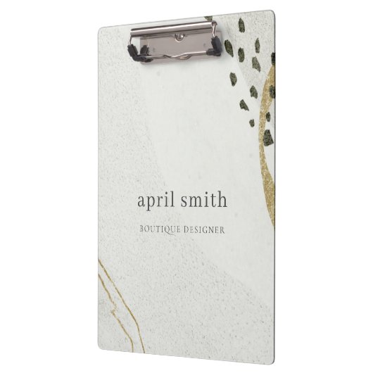 Chic Abstract Ivory Gold Grey Stone Texture Klembord (Links)