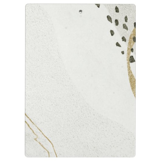 Chic Abstract Ivory Gold Grey Stone Texture Klembord (Achterkant)