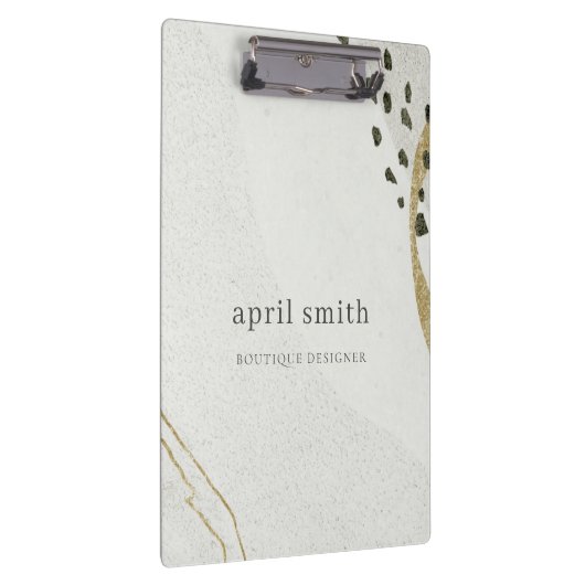 Chic Abstract Ivory Gold Grey Stone Texture Klembord (Rechts)