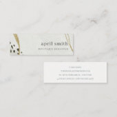 Chic Abstract Ivory Gold Grey Stone Texture Mini Visitekaartje (Voorkant / Achterkant)